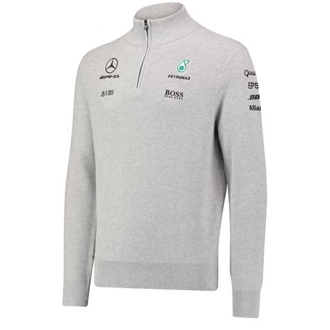 Mercedes AMG Petronas F1 Mens Half Zip Knitted Jumper 2017