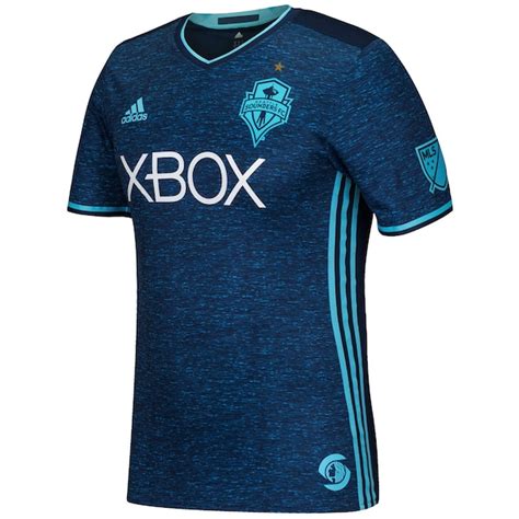 Men's Seattle Sounders FC adidas Pacific Blue 2016/17 Authentic Third ...