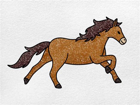 Simple Running Horse Drawing - HelloArtsy