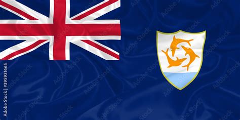 Anguilla Flag waving. National flag of Anguilla with waves and wind ...