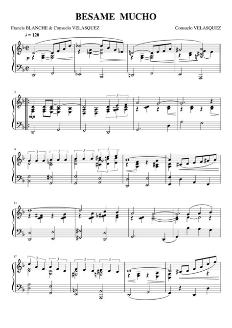 BESAME MUCHO sheet music for Piano download free in PDF or MIDI