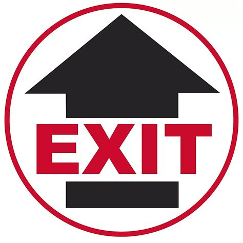 Warehouse Floor Sign - "Exit", 17" Diameter S-20846 - Uline