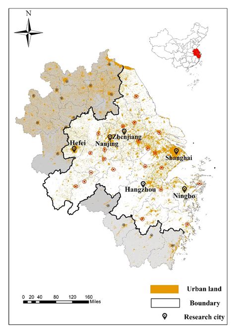 Yangtze River Delta urban agglomeration and the six case-study cities. | Download Scientific Diagram