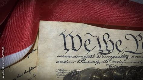 United States Bill of Rights Preamble to the Constitution and American Flag Stock-Video | Adobe ...