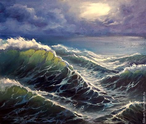 Seascape oil Painting on canvas "My first storm" в интернет-магазине на Ярмарке Мастеров ...