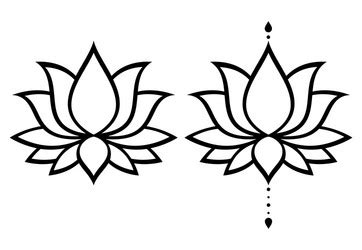 Lotus Flower Black White Vector Images (over 11,000)