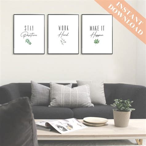 Home Office Wall Art Set of 3 Printable Wall Art Stay | Etsy