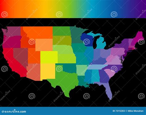 Colorful United States map stock vector. Illustration of colour - 7315283