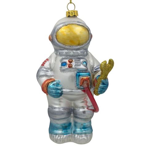 Astronaut in Open Space Glass Christmas Ornament 5 Inches | Glass ...