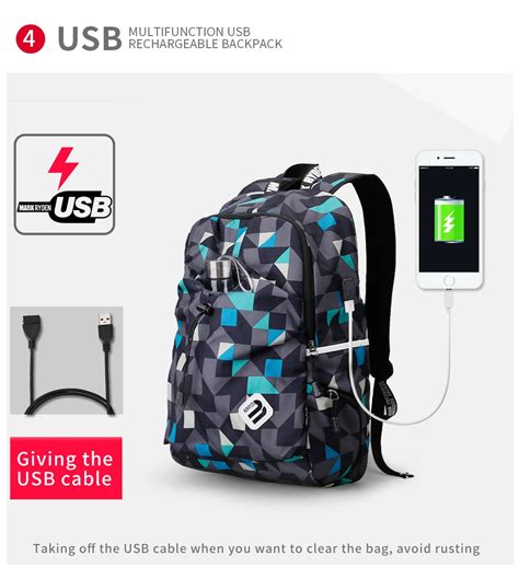 Fashion Student College Backpack With USB Charging