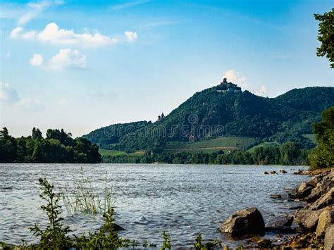 View of Drachenfels from Across the Rhine River Stock Image - Image of drachenburg, rocks: 118141851