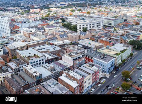 New Orleans Louisiana,French Quarter,skyline,North Peter Street,aerial ...