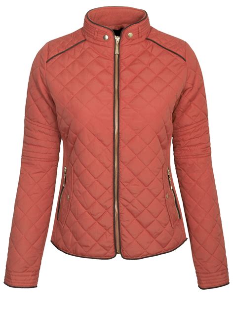 KOGMO Womens Quilted Jacket Fully Lined Lightweight Zip Up Jacket S-3X ...