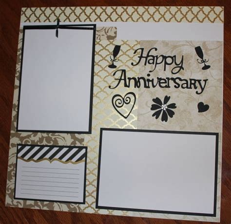 12 x 12 premade scrapbook layout pages titled "Happy Anniversary " , handmade anniversary ...