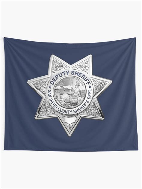 "San Diego County Sheriff's Department - SDSO Deputy Sheriff Badge over Blue Velvet" Tapestry by ...