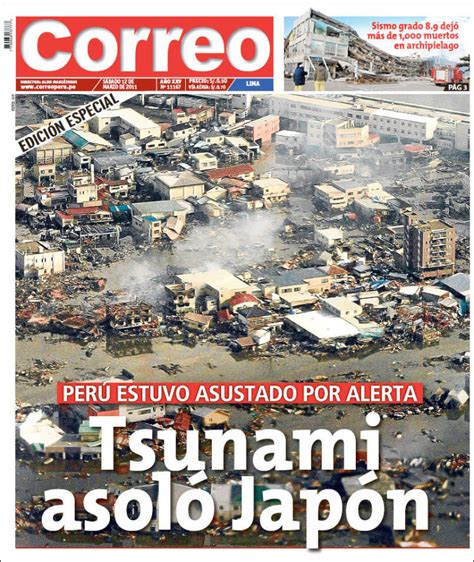 Periódico Correo (Perú). Periódicos de Perú. Edición de sábado, 12 de marzo de 2011. Kiosko.net