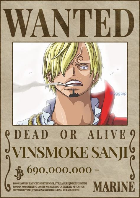 Vinsmoke Sanji Wanted Poster After Wano | Tatuajes a juego para amigos, Impresión de póster ...