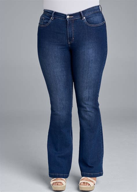 Plus Size Bootcut Jeans in Dark Wash | VENUS | Dark wash bootcut jeans ...