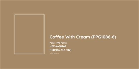 PPG Paints Coffee With Cream (PPG1086-6) Paint color codes, similar paints and palettes ...