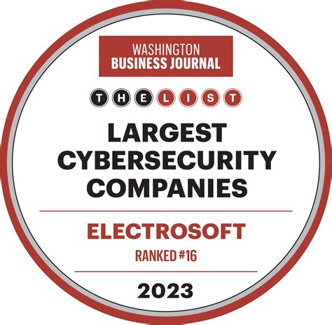 Electrosoft Ranked Among the Largest Cybersecurity Companies in Greater DC by the Washington ...