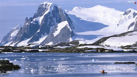 peaks, Mountains, floe, Antarctica, Ocean, Snowy - Ships wallpapers: 1920x1080