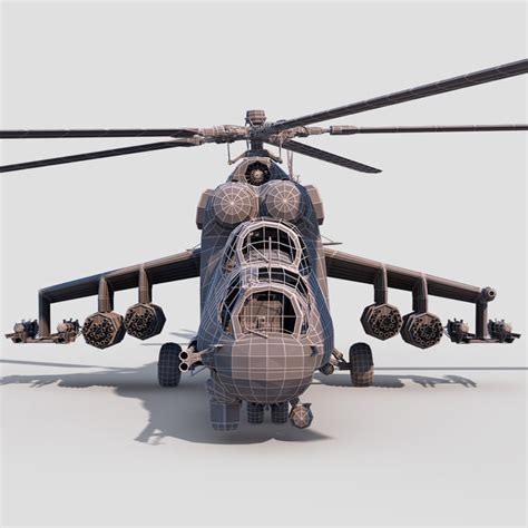 mi 24 helicopter 3d model