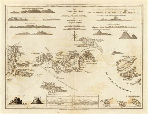 1775 Map of the Virgin Islands, BVI, USVI | Battlemaps.us Antique Maps ...