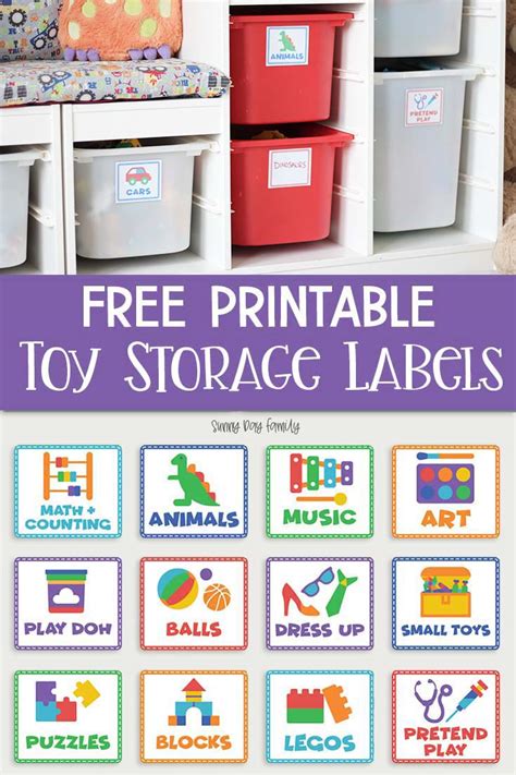 Free Printable Toy Storage Labels & Toy Organizing Tips | Sunny Day Family