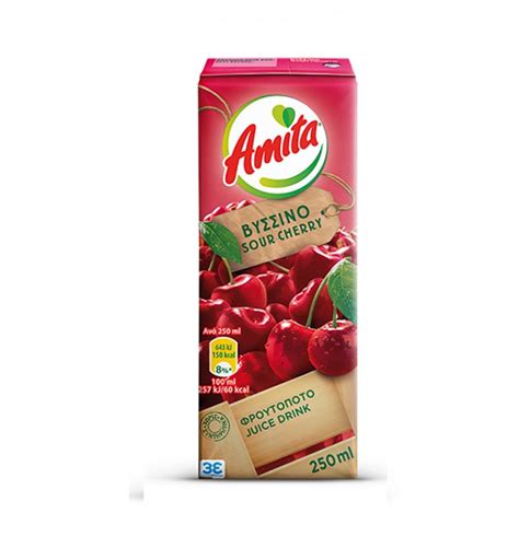 Amita Sour Cherry Fruit Juice 250ml | Agora Greek Delicacies