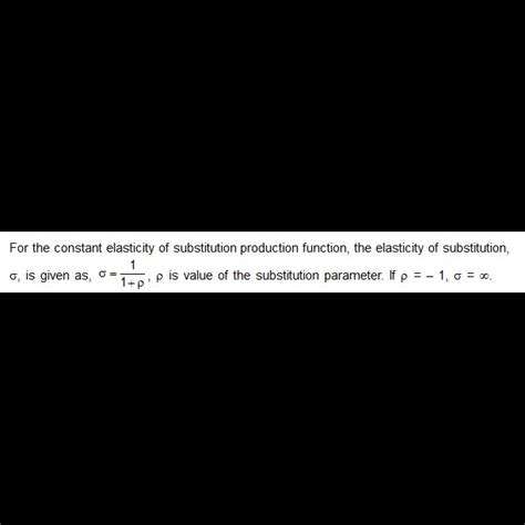 If for the constant elasticity of substitution production function, the value of