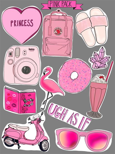 pink tumblr stickers pack of 12 | Etsy | Tumblr stickers, Iphone case stickers, Cute stickers