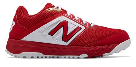 New Balance Low-Cut 3000v4 Turf Baseball Mens Shoes Red with White ...