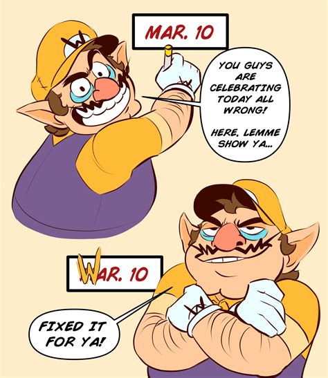 Let's all celebrate Warch 10th with Wario 😏👌 | Wario | Know Your Meme