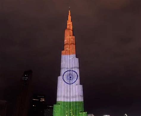 Watch: Dubai's Burj Khalifa lights up with the Indian flag on nation's 74th Republic Day - News ...