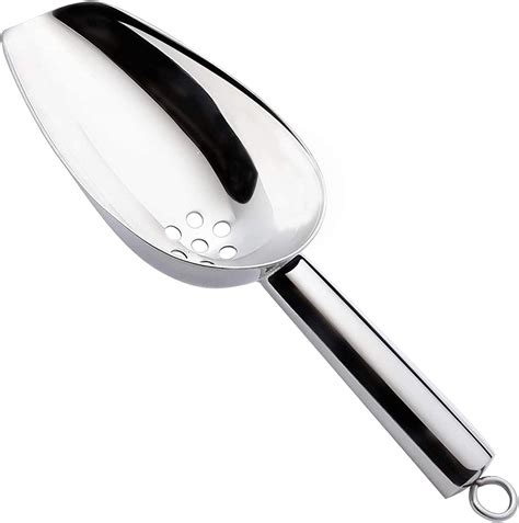 Amazon.com: Ice Scoop with Holes. Stainless Steel Ice Scoop with Drain ...