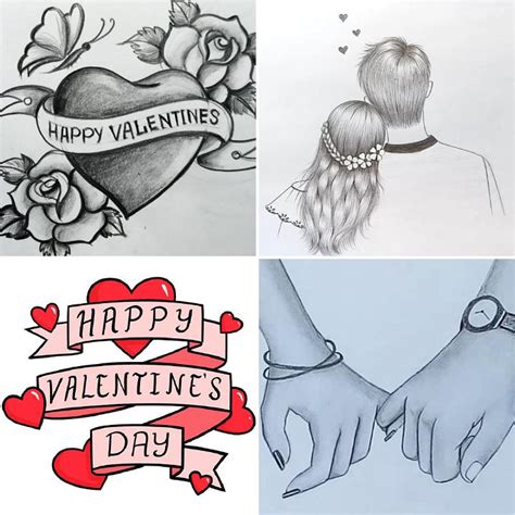 Pencil Valentines Day Drawing Ideas