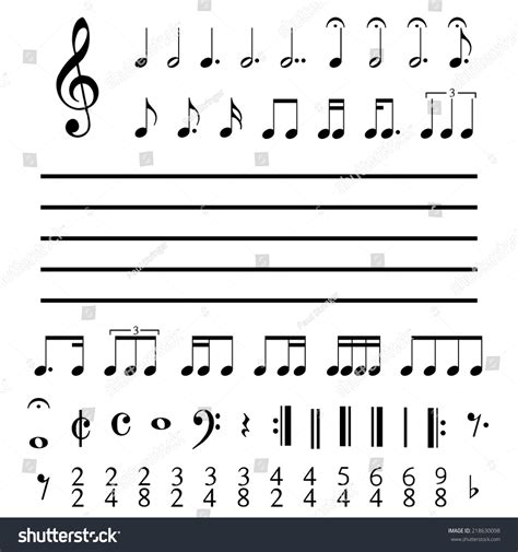 Illustration Musical Notes Numbers Stock Vector (Royalty Free ...