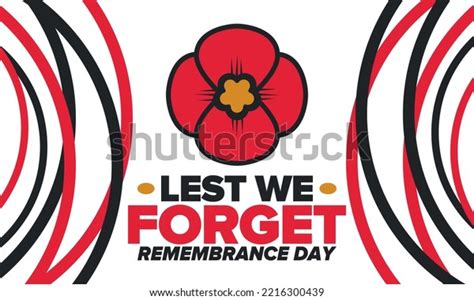 Remembrance Day Lest We Forget Remembrance Stock Vector (Royalty Free ...