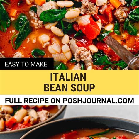 Italian Bean Soup (An Easy One-Pot Meal) - Posh Journal