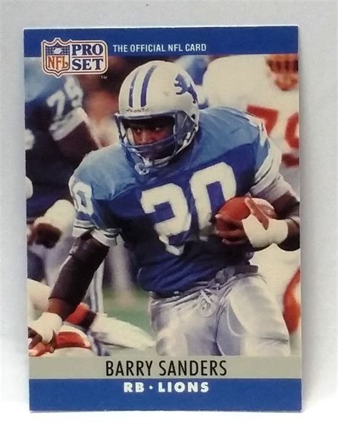 1990 Pro Set #102 Barry Sanders ROOKIE CARD, RB, Lions | Cards, Lions, Football helmets