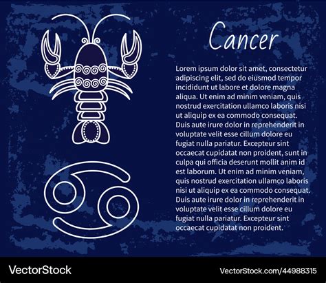 Cancer zodiac sign astrology and horoscope Vector Image