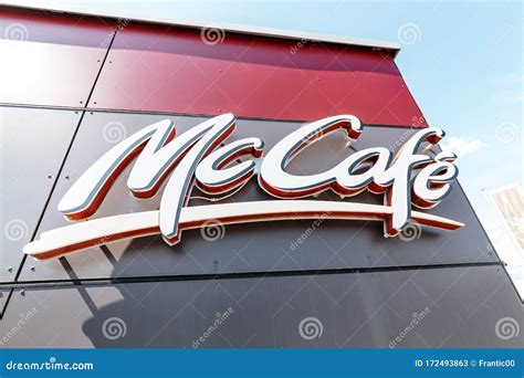 Mccafe Logo on Mcdonalds Building Editorial Stock Photo - Image of corporation, fastfood: 172493863