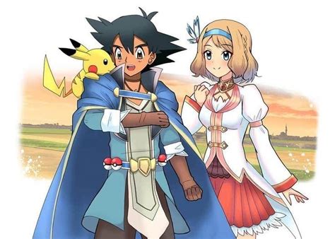 Ash and Serena Fan Art | AmourShipping | รูปทีม, โปเกมอน