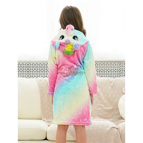 Unicorn Gifts for Girls Unicorn Robe Hooded Colorful Starry Sky Print - Luckyonesie.com