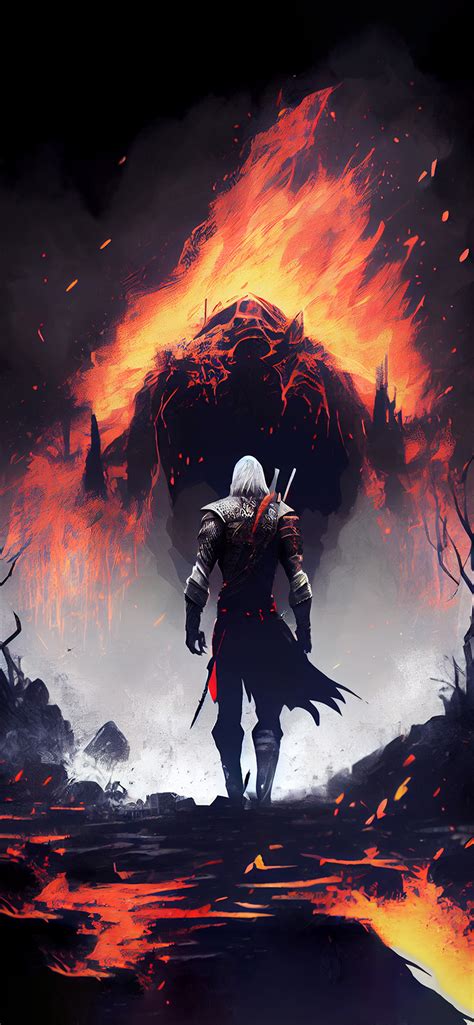 The Witcher 3 Geralt & Flame Wallpaper - Geralt Wallpaper iPhone