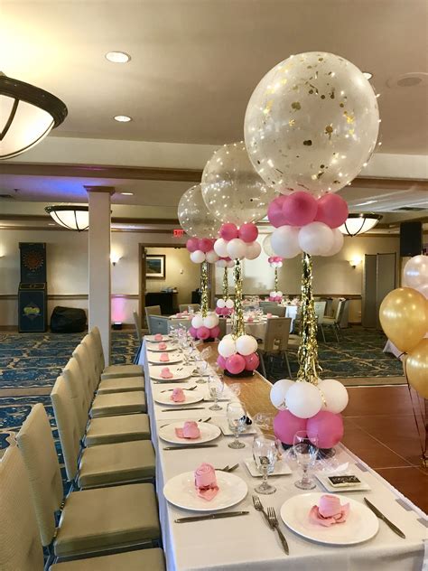 Jumbo Balloon Centerpieces! Pink and Gold Party Ideas! Centerpiece ideas! Sweet 16 party ideas ...