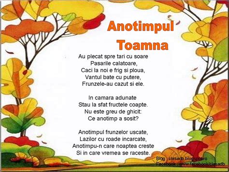 CLASA NOASTRĂ: ANOTIMPUL TOAMNA