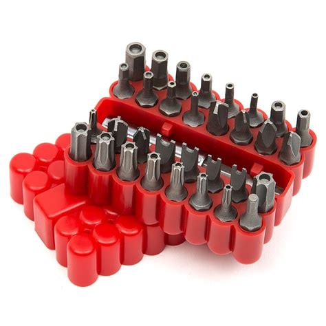 33 Piece Security Bit Set Tamper Proof Torx Hex Star Screwdriver ...