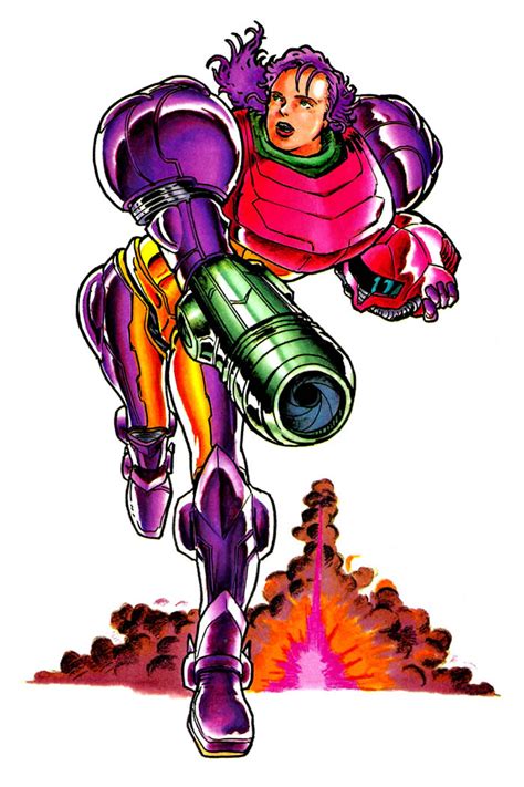 I edited and enhanced the official Super Metroid art of Samus. She is ...