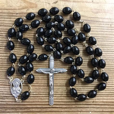 Black Wooden Rosary Beads 7mm Diameter Beads | Pilgrim Shop Walsingham ...